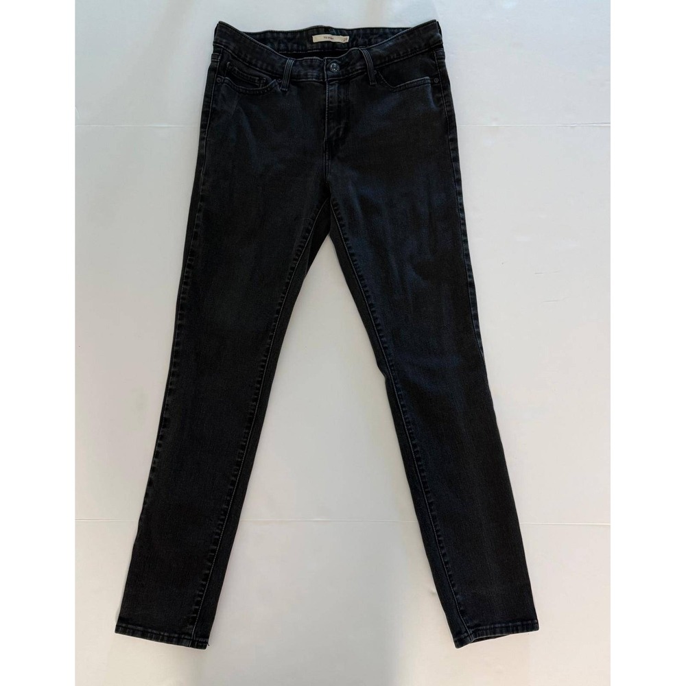 Levis 711 Skinny Jeans Womens 29 Washed Black Mid Rise Stretch Denim Denim Pants - Picture 7 of 16